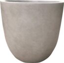18 Inch Dia Round Concrete Planter, Indoor Outdoor Large Plant Pot with Drainage Hole and Rubber Plug for Home Patio Garden, Weathered Concrete