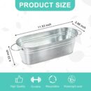 10 Pcs Galvanized Oval Planters, Galvanized Tub with Handle, Flower Buckets Rustic Farmhouse Home Decor, Metal Planters for Outdoors, Party, Wedding