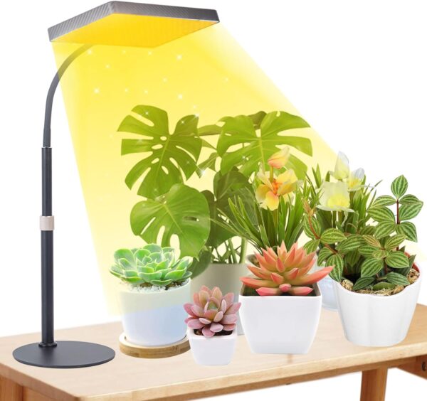 Desk Grow Lights for Indoor Plants, Table Top Grow Light UV-IR Full Spectrum, 2000 Lumen LED Bonsai Houseplant Growing Lamp with On/Off Switch, 16"-24" Height Adjustable