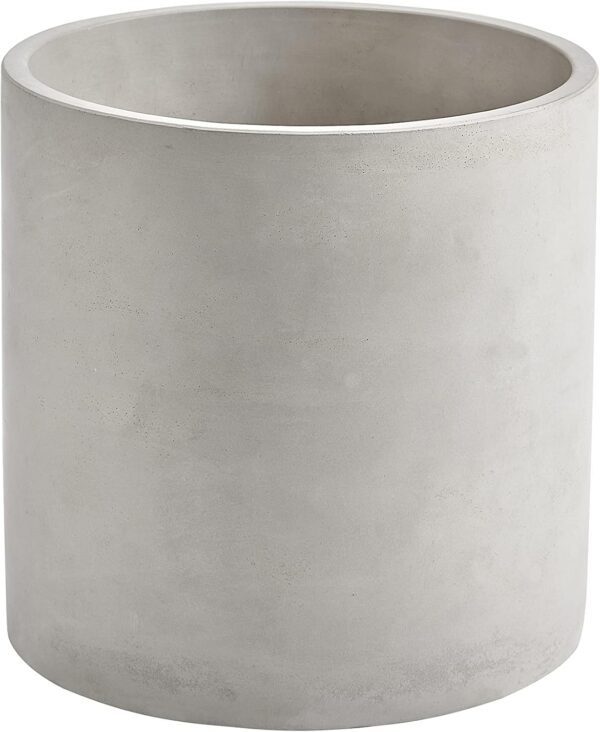 Plant Pots, 6.7 Inch Planters for Indoor Plants, Grey Cement Flower Pot with Drain Hole, Modern Concrete Planters for Home Office & Outdoor Decor