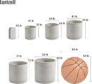 Plant Pots, 6.7 Inch Planters for Indoor Plants, Grey Cement Flower Pot with Drain Hole, Modern Concrete Planters for Home Office & Outdoor Decor