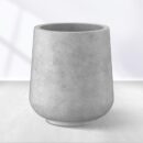 15.3" Dia Round Concrete Planter, Outdoor Indoor Large Plant Pots Containers with Drainage Hole and Rubber Plug for Home Garden Patio, Gray Concrete