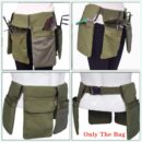 Gardening Tool Belt Bag - Canvas Waist Tool Apron Organizer Hanging Pouch with 4 Pockets for Gardeners Picking Fruit Weeding, Fits Women & Men, Waterproof, 1 Pcs
