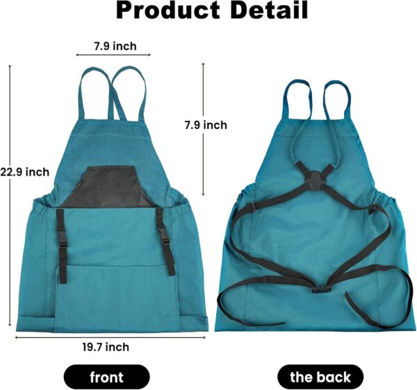 Gardening Apron, Garden Apron with Quick Release Pockets,Water Resistant Oxford with Adjustment Cross Strap,Farm Work - Image 2