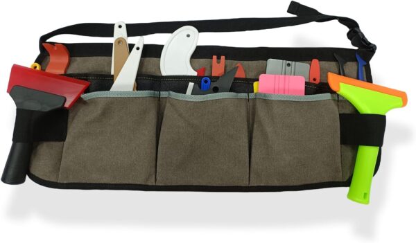 Waist Apron Canvas Tool Pouch Belt Bag for Window Tint, Vinyl Wrap, Gardening, Technician and Electrician's Tools