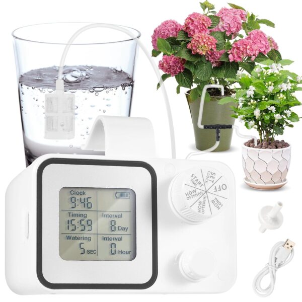 Automatic Drip Irrigation Kit, 15 Potted Indoor Houseplants Support,Indoor Automatic Watering System for Plants,with Digital Programmable Water Timer
