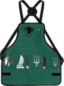 Gardening Apron, Garden Apron for Women with Pockets, Waterproof 600D Heavy Duty Cross Back Work Tool Aprons for Men Gardeners Painting